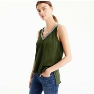 J Crew Knit Striped Tie Back Cotton Tank sz M